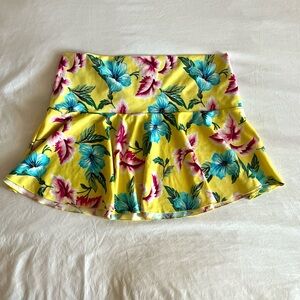 Vintage Y2K Victoria’s Secret Hawaiian hibiscus floral ruffle swim skirt medium